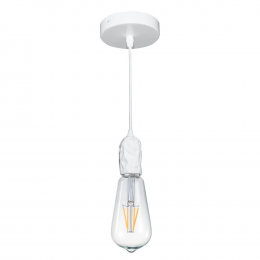 PENDENTE PLOT D 5CM X 9CM 1XE27 127V / 220V BRANCO - CH001B
