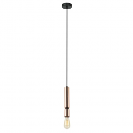 PENDENTE PRIH COBRE E PRETO E PRETO (D)5CM (A)30CM 1XE27 40W - HL002