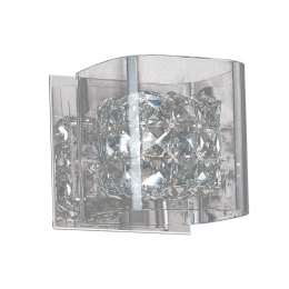 ARANDELA RAVEL CROMADO E TRANSPARENTE (C)12CM (L)12CM (A)12CM 1XG9 40W - HO027