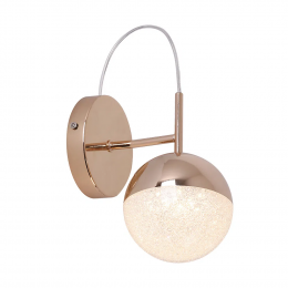 ARANDELA MEDIA LUNA DOURADO E TRANSPARENTE (C)18CM (L)12CM (A)27.5CM 1X6W 3000K 300LM - HM004