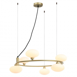 PENDENTE SAMBA DOURADO E BRANCO (D)60CM (A)22CM 6XG9 150W - HL012M