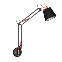 ARANDELA SCOPE COBRE E PRETO (D)15CM (A)67CM 1XE27 40W - HU5001B