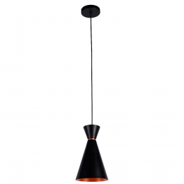 PENDENTE SET PRETO E COBRE (D)18CM (A)3.5CM 1X40W E27