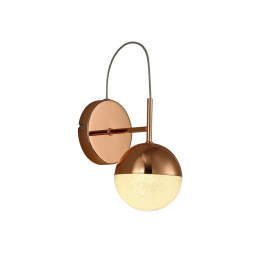 ARANDELA MEDIA LUNA COBRE E TRANSPARENTE (D)12CM (C)18CM (A)27.5CM 1X6W 3000K 300LM - HM004E