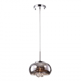 PENDENTE / PLAFON SOHO CROMADO E TRANSPARENTE (D)22CM (A)12CM 1XG9 25W - PD007CR