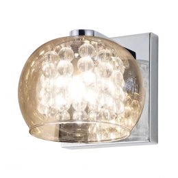 ARANDELA SOHO CROMADO TRANSP E AMBAR (C)16CM (L)13CM (A)12CM 1XG9 25W - HO7616AM