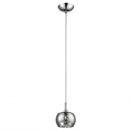 PENDENTE SOHO CROMADO E TRANSPARENTE (D)16CM (A)13CM 1XG9 25W - HO7613