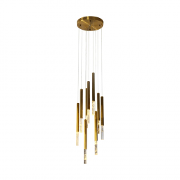 PENDENTE VITA BRONZE E TRANSPARENTE (D)38CM (A)51CM 9X4W 3000K 1800LM - HM005L