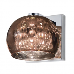ARANDELA SOHO CROMADO TRANSP E COBRE (C)16CM (L)13CM (A)12CM 1XG9 25W - HO7616CO