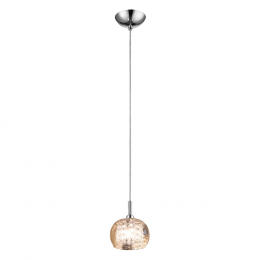 PENDENTE SOHO CROMADO E TRANSPARENTE E AMBAR (D)16CM (A)13CM 1XG9 25W - HO7613AM