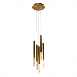 PENDENTE VITA BRONZE E TRANSPARENTE (D)28CM (A)51CM 5X4W 3000K 1000LM - HM005M