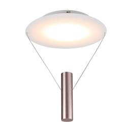 PLAFON DE SOBREPOR TINO DOURADO E BRANCO (D)30CM (A)60CM 1X12W 2700K 600LM - CD007