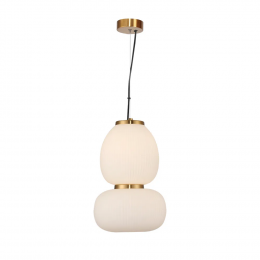 PENDENTE TRU DOURADO E BRANCO (D)24CM (A)36.5CM 1X21W 3000K 1050LM - HC004
