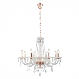PENDENTE TYENE ROSE GOLD E TRANSPARENTE (D)72CM (A)64CM 8XE14 320W - JF308