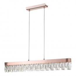 PENDENTE VEU ROSE GOLD E TRANSPARENTE (C)85.8CM (L)5CM (A)13.4CM 1X15W 3000K 1200LM - HO300