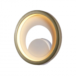 ARANDELA / PLAFON LOOP BRANCO E DOURADO (D)22CM (L)5,2CM 1X10W 3000K 330LM LED