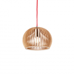 PENDENTE WOOD CROMADO E MARROM (D)22CM (A)15CM 1XE27 40W - LB001