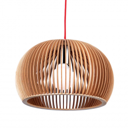 PENDENTE WOOD CROMADO E MARROM (D)45CM (A)28CM 1XE27 40W - LB003