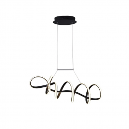 PENDENTE ZIG PRETO (C)84CM (L)22CM (A)21CM 1X35W 3000K 1800LM - TP003B