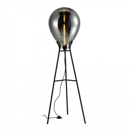 COLUNA CAJU PRETO E CROMADO (D)40CM (A)154CM 1XE27 40W - RZ004