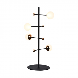ABAJUR FUXICO DOURADO E PRETO E BRANCO (D)28CM (A)52CM 4X3W 3000K 600LM - JU004