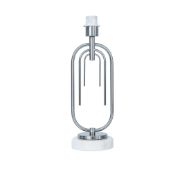 BASE PARA ABAJUR MONACO NIQUELADO E BRANCO (D)14CM (A)42CM 1XE27 40W - GL015N