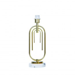 BASE PARA ABAJUR MONACO DOURADO E BRANCO (D)14CM (A)42CM 1XE27 40W - GL015G