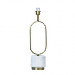 BASE PARA ABAJUR OVALE BRONZE E BRANCO (D)16CM (L)14CM (A)56CM 1XE27 40W - GL019G