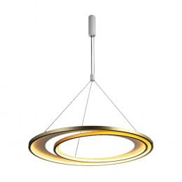 PENDENTE LOOP BRANCO E DOURADO (D)82 + 62CM (A)2,2CM 1X76W 3000K 2280LM LED