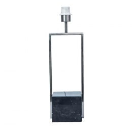 BASE PARA ABAJUR QUADRATTO NIQUELADO E PRETO (C)13CM (L)15CM (A)50CM 1XE27 40W - GL020N