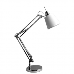 ABAJUR SCOPE CROMADO E BRANCO (D)15CM (A)72CM 1XE27 40W - HU3002C