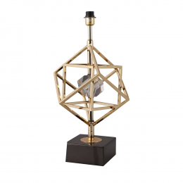 BASE PARA ABAJUR VENETO DOURADO E PRETO (D)22.5CM (A)50CM 1XE27 40W - MI012