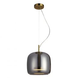 PENDENTE TEMPO DOURADO E FUME (D)26CM (A)24CM 1X1W 3000K 300LM LED