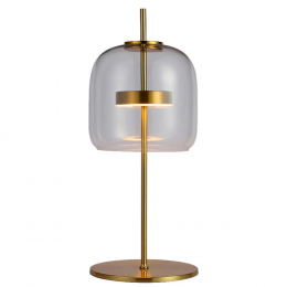 ABAJUR MIA DOURADO E TRANSPARENTE (D)26CM (A)56CM 1X1W 3000K 300LM LED
