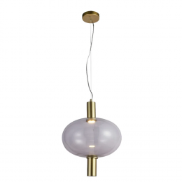 PENDENTE KIRA DOURADO E TRANSPARENTE (D)36CM (A)45CM 1X1W 3000K 300LM LED
