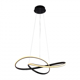 PENDENTE ATOM PRETO (D)63CM (A)15CM 1X36W 3000K 1188LM LED