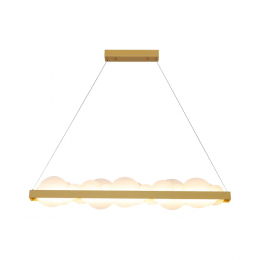 PENDENTE POEMA DOURADO E BRANCO (C)100CM (L)6CM (A)12CM 1X34W 3000K 1700LM - EG004