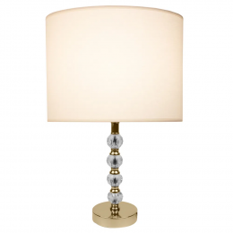 BASE PARA ABAJUR LIT DOURADO E TRANSPARENTE (D)12CM (A)32,5CM  1X40W   E27