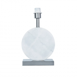 BASE PARA ABAJUR BIAGIO NICKEL E BRANCO (D)22CM (L)12CM (A)37CM 1XE27 40W - GL016WN