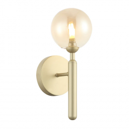 ARANDELA ABAPORU DOURADO E AMBAR (C)16CM (L)12CM (A)32CM 1XG9 25W - HL014G