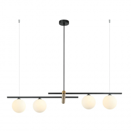 PENDENTE BAMBU PRETO E DOURADO (C)98CM (L)23CM (A)16.5CM 4XG9 100W - HL017LW