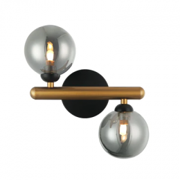 Arandela Bambu Preto E Bronze (D)0Cm (C)24Cm (L)15Cm (A)27Cm 2X25W 0Lm G9 - HL022SB