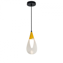 PENDENTE GEM BRONZE E TRANSPARENTE (D)13CM (A)27,5CM  1X25W   E14