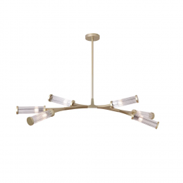 PENDENTE FLORESTA DOURADO E TRANSPARENTE 100CM X 30CM X 60CM 6XG9 150W - HM001