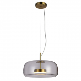 PENDENTE TEMPO DOURADO E TRANSPARENTE (D)33CM (A)15CM 1X1W 3000K 300LM LED