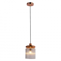 PENDENTE TULE ROSE GOLD E TRANSPARENTE (D)15CM (A)22CM 1X4W E14
