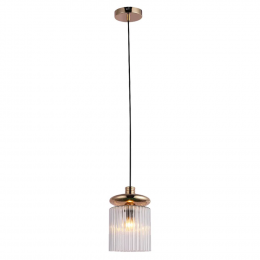 PENDENTE TULE DOURADO E TRANSPARENTE (D)15CM (A)22CM 1X4W E14