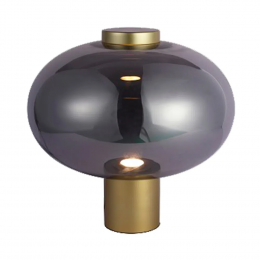ABAJUR MIRAGE DOURADO E FUME (D)36CM (A)35CM 1X1W 3000K 300LM LED