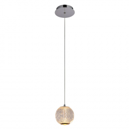 PENDENTE LUCE CROMADO E TRANSPARENTE (D)12CM 1X4,2W 3000K 252LM LED