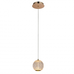 PENDENTE LUCE DOURADO E TRANSPARENTE (D)12CM 1X4,2W 3000K 252LM LED